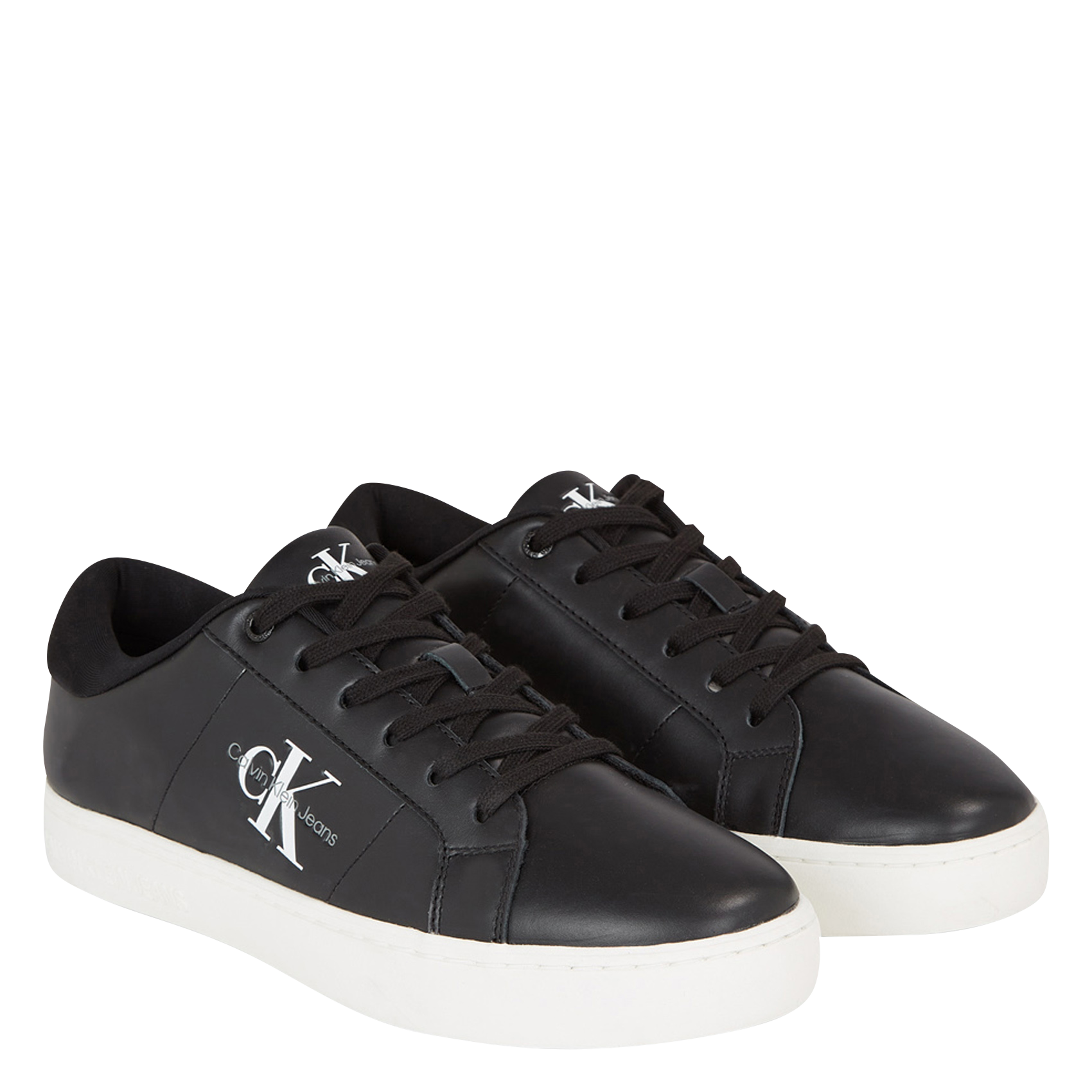 Baskets compensées en cuir| Noir