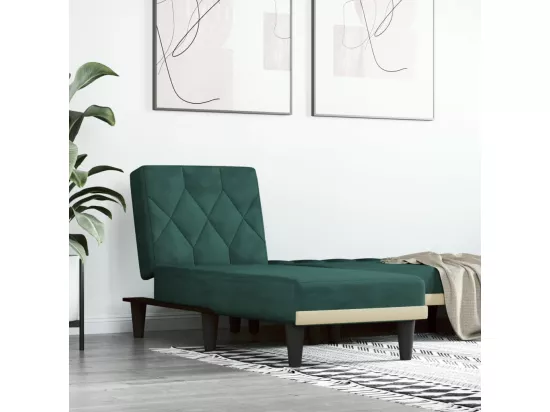 Prolenta Premium - Chaise longue vert foncé velours