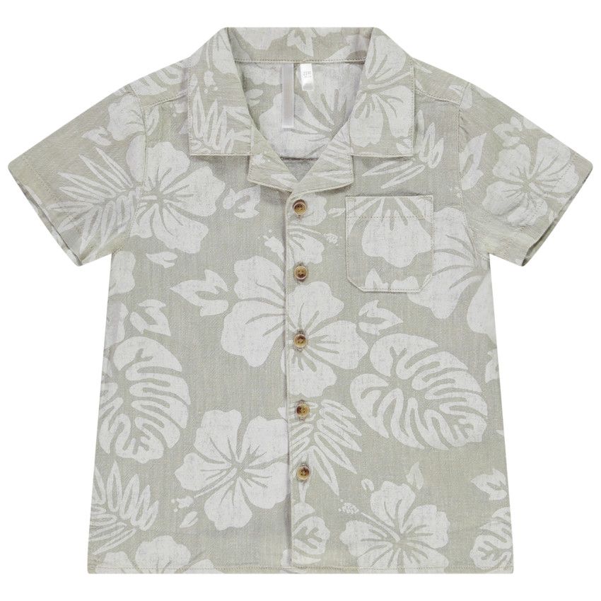 Chemise manches courtes imprimé végétal pour bébé garçon - Ecru