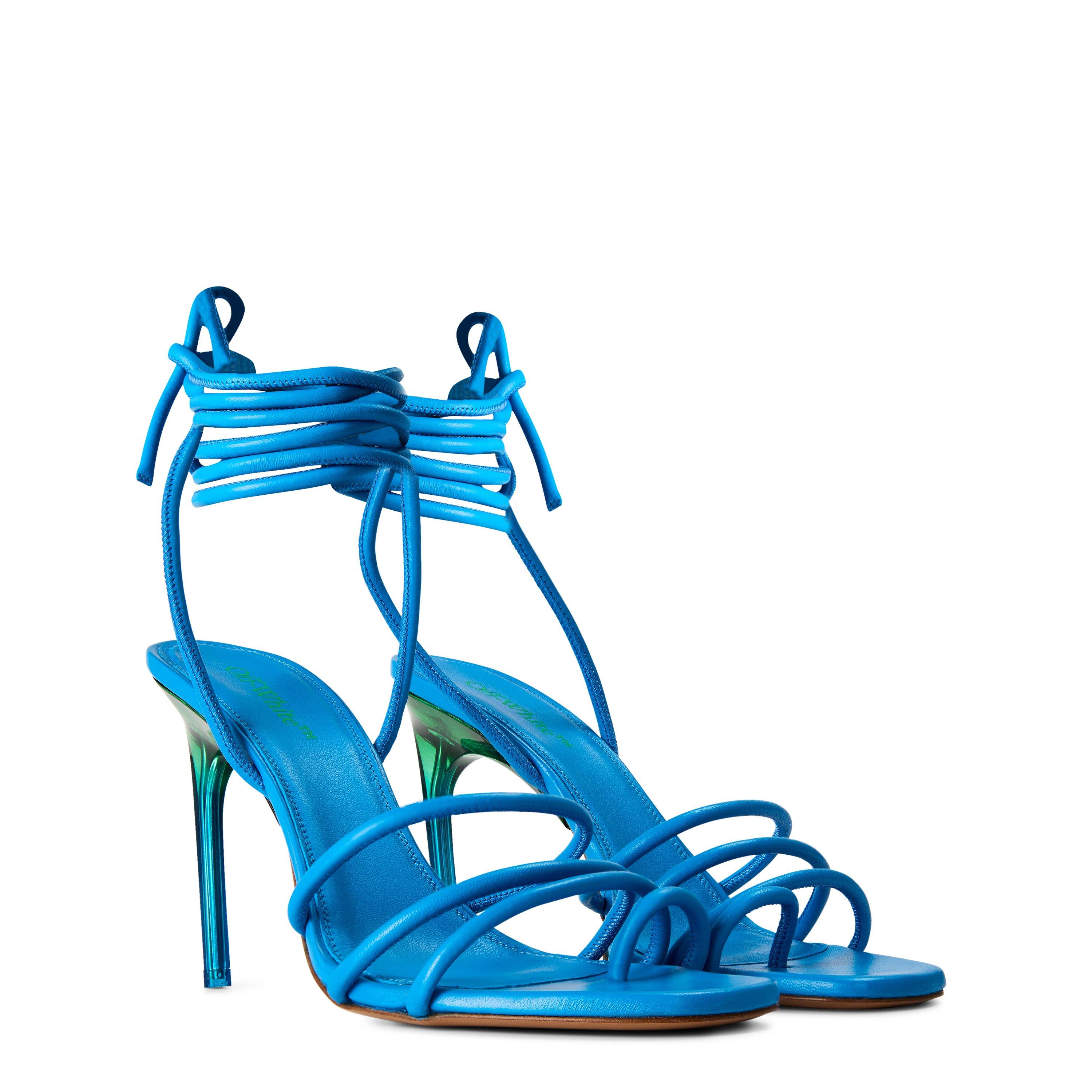 Off White Ankle Strap Sandals