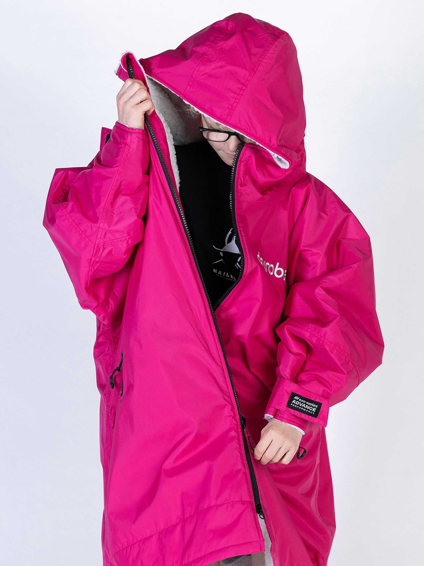 Roze/lichtgrijs - dryrobe Advance Adult Long Sleeve Changing Coats