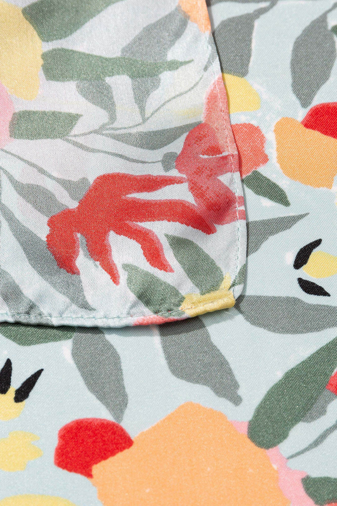 Lenço de cetim estampado - Verde