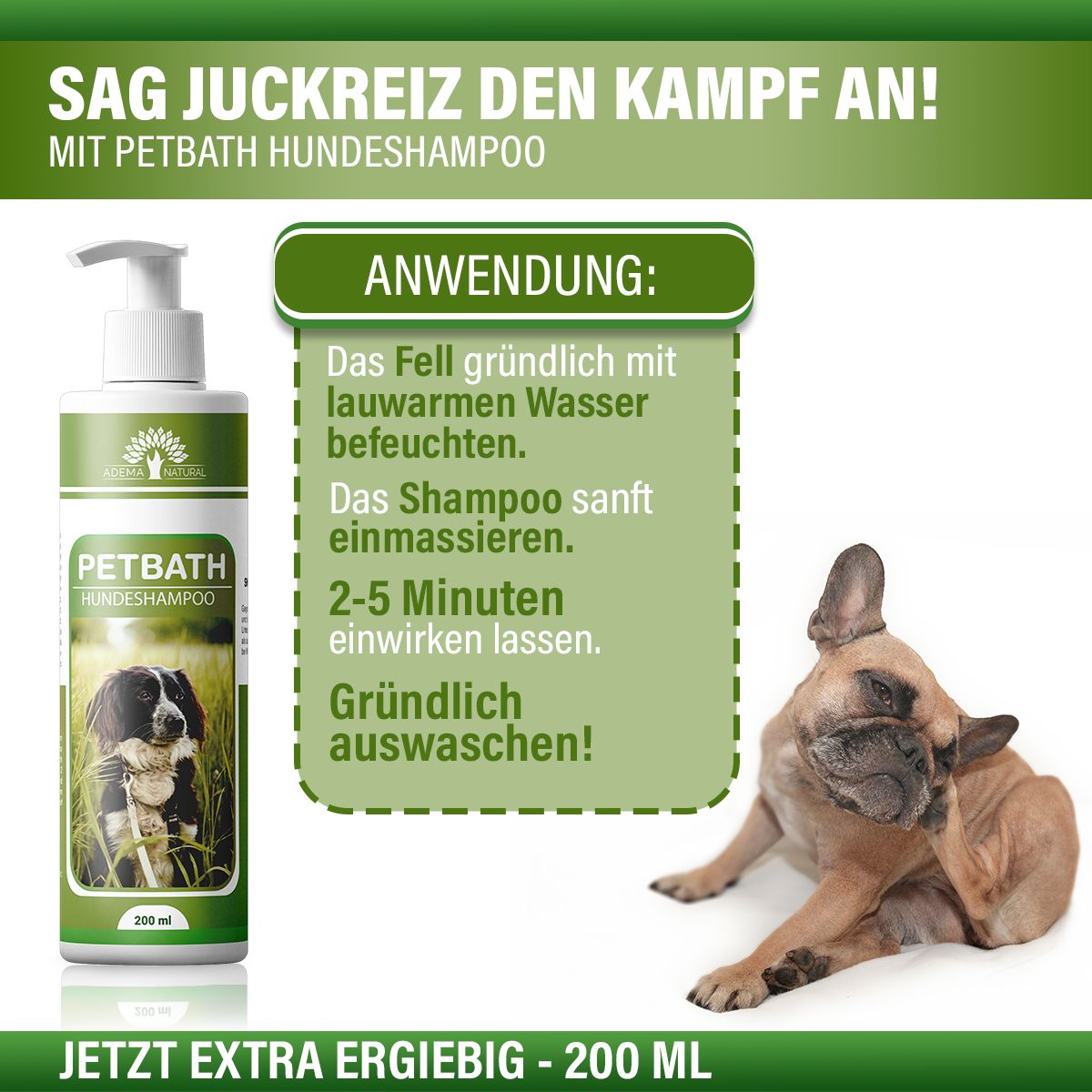 Adema Natural® | Petbath | gegen Fellgeruch & Milben