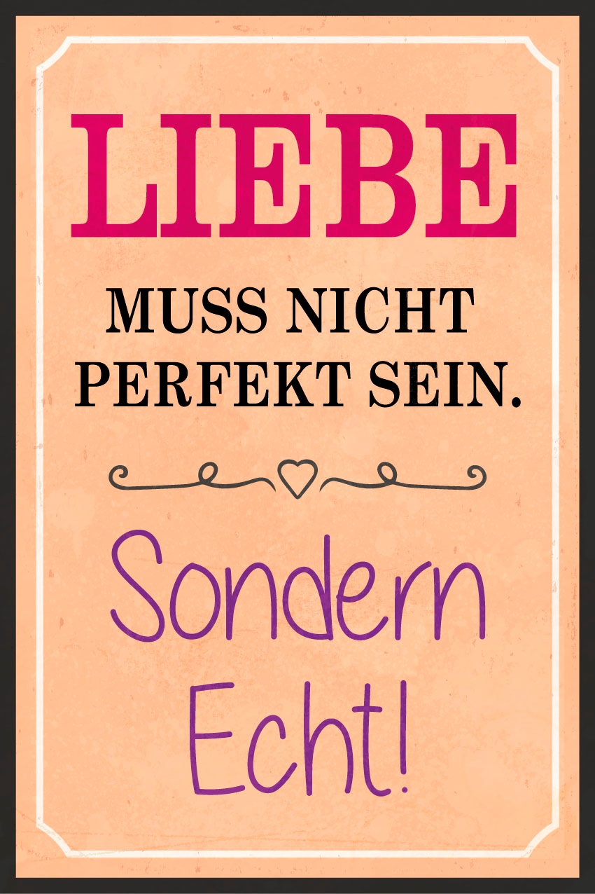 queence Metallbild »Liebe« Schriftzug | Schriftzüge 1 Stk. tlg. Stahlschilder