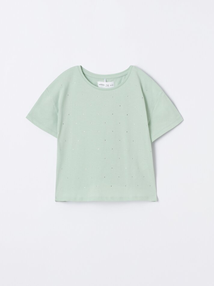Camiseta com glitter - Verde Maçã