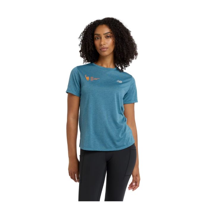 New Balance Dame T-shirts Marathon Athletic T-shirt Blå