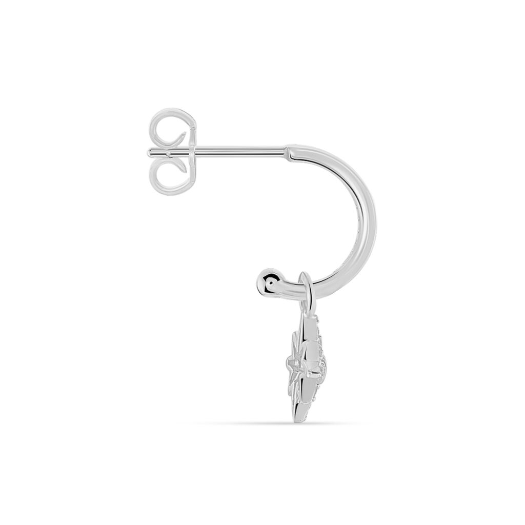 Créole Unitaire Ancelin Rondes Argent Blanc Oxyde De Zirconium