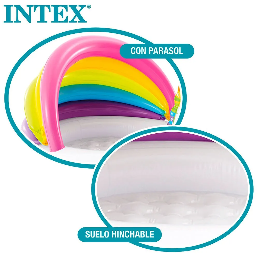 Intex Einhornpool mit Regenbogenmarkise 127x102x69 cm