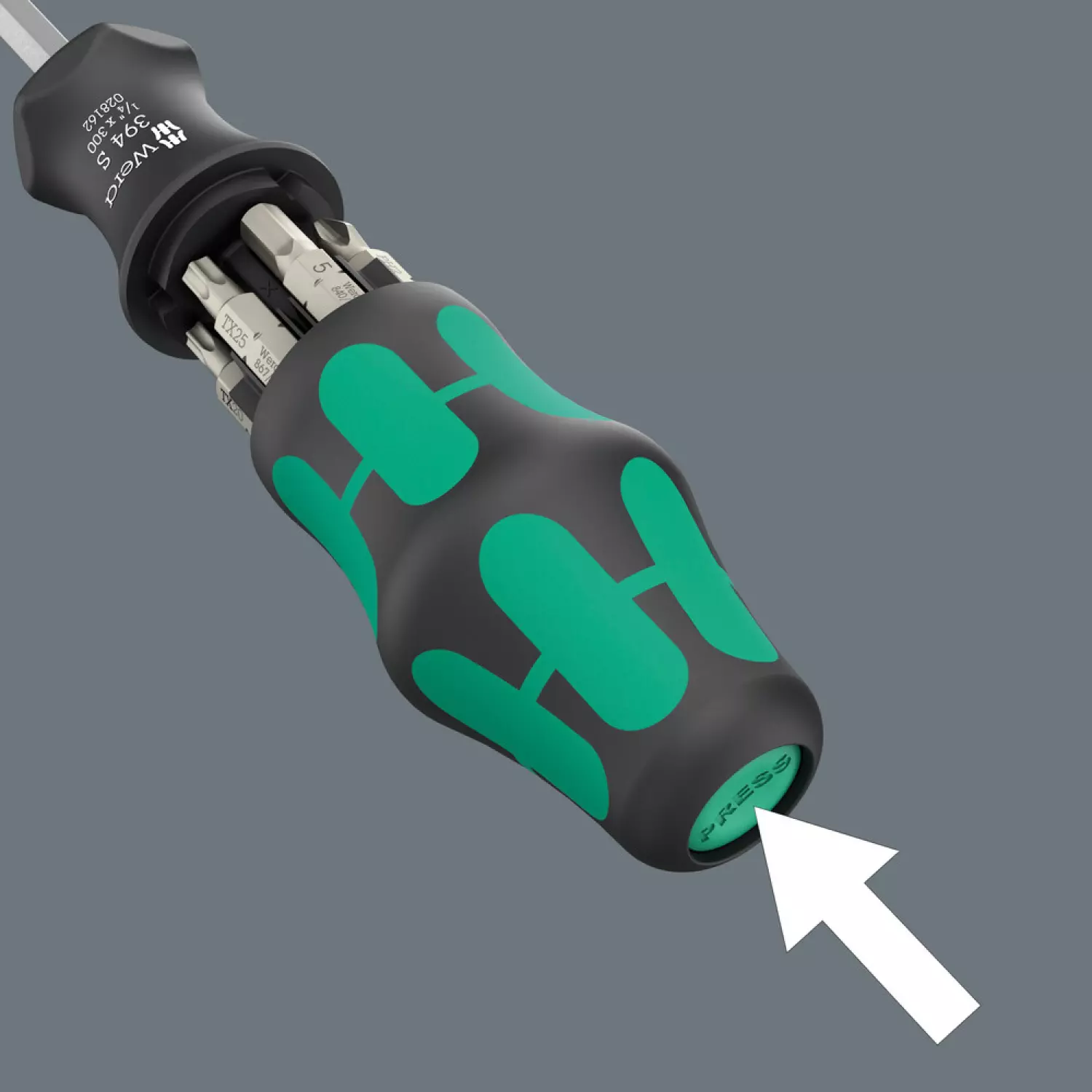Wera 05136075001 7-delig Kraftform Kompakt 27 XL SHK 1 Handbithouder met vaste kling - 1/4