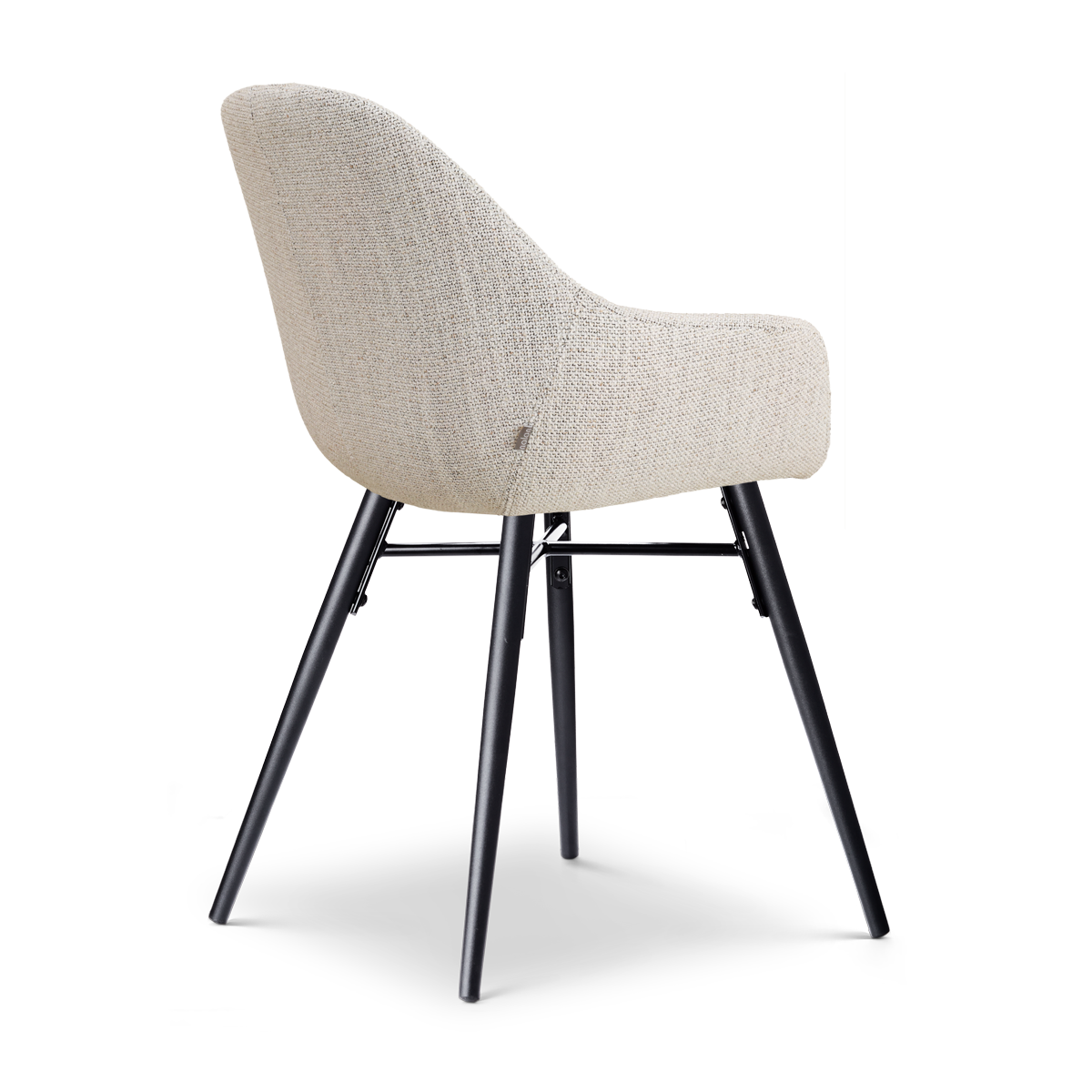 Eetkamerstoel Nena-Mae grijs beige gemêleerd - zwart