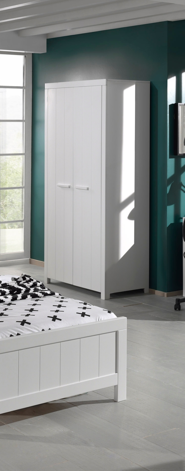 Kleiderschrank ERIK - weiß - 2-türig