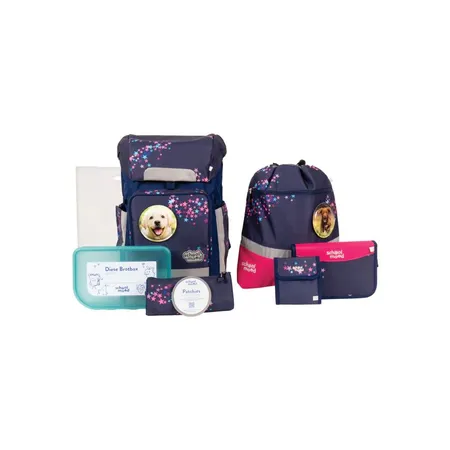 School-Mood Rebel Air Leni Hund Schulrucksack Set, 8-teilig