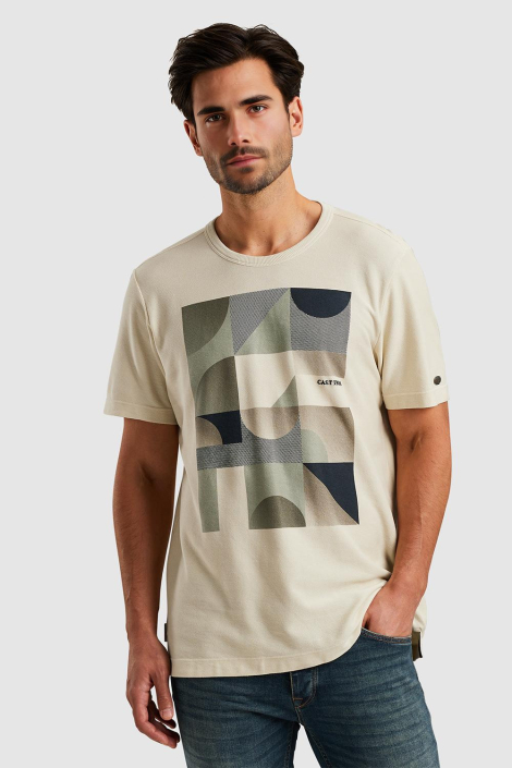 Cast Iron ecru heren t-shirt