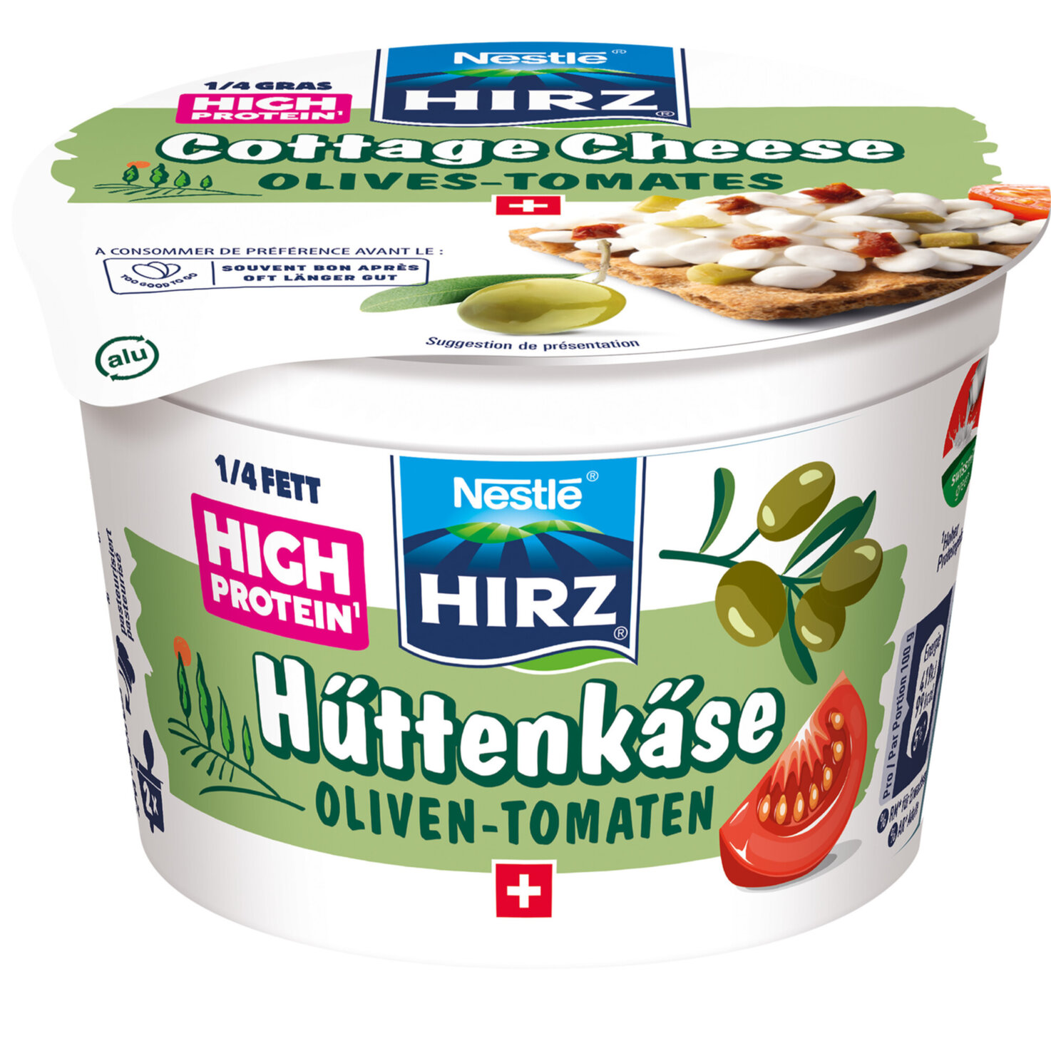 Hirz Hüttenkäse Oliven & Tomaten