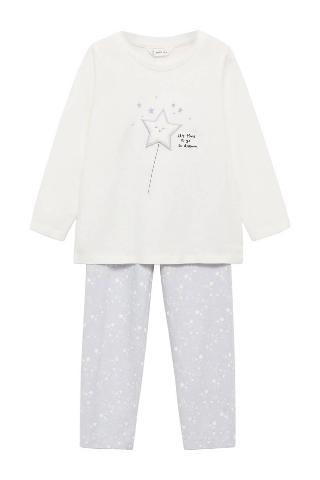 Mango Kids pyjama lichtblauw/offwhite