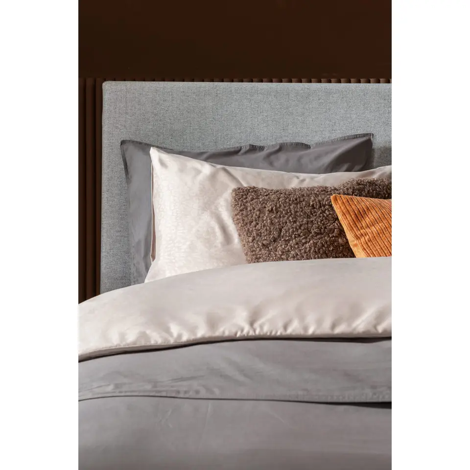 Boxspring Liv egaal - lichtgrijs - 160x200 cm - vierkante poot