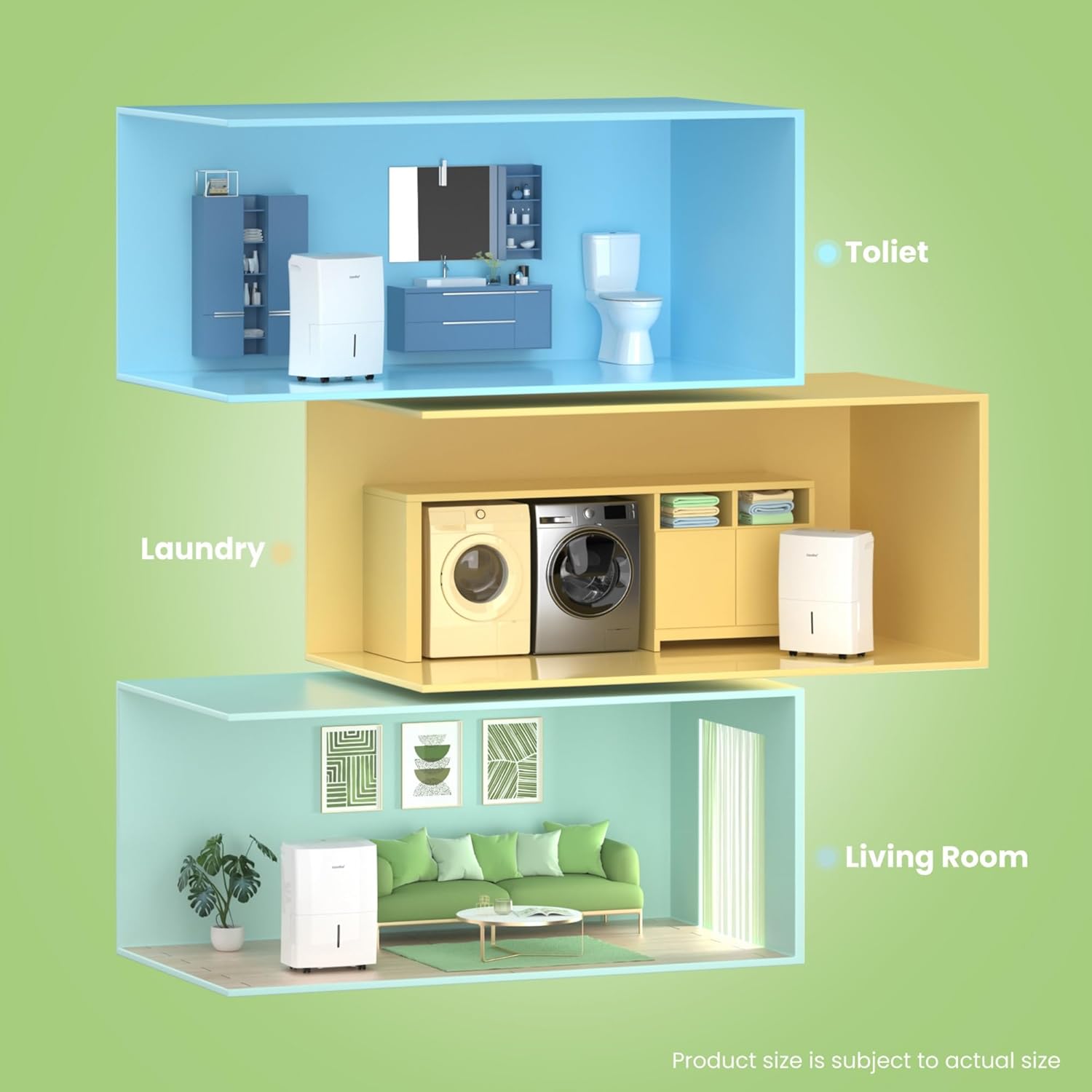 Comfee Luftentfeuchter 16L/24h,Raumgröße ca.80m³(32m²),APP-fähig,Smart modu,Timer 24H,Wassertank 3L,Gegen Feuchtigkeit, MDDF-16DEN7-WF