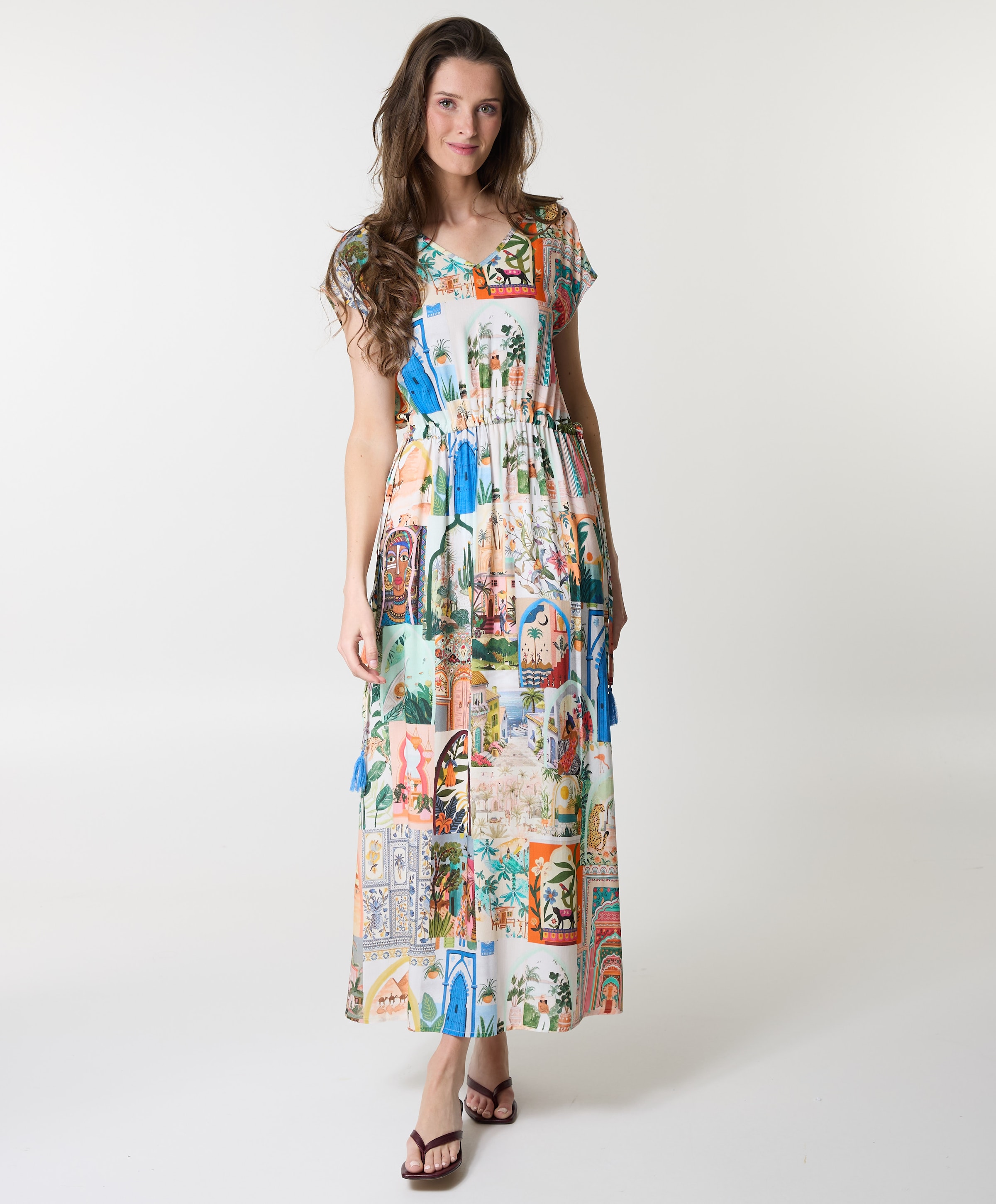Geisha Dames jurk multicolor