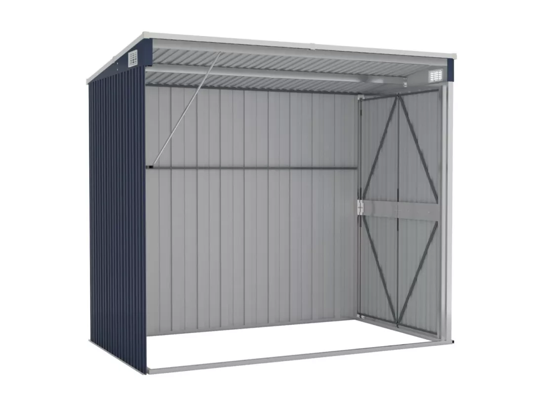 Abri de jardin mural Anthracite 118x194x178 Acier