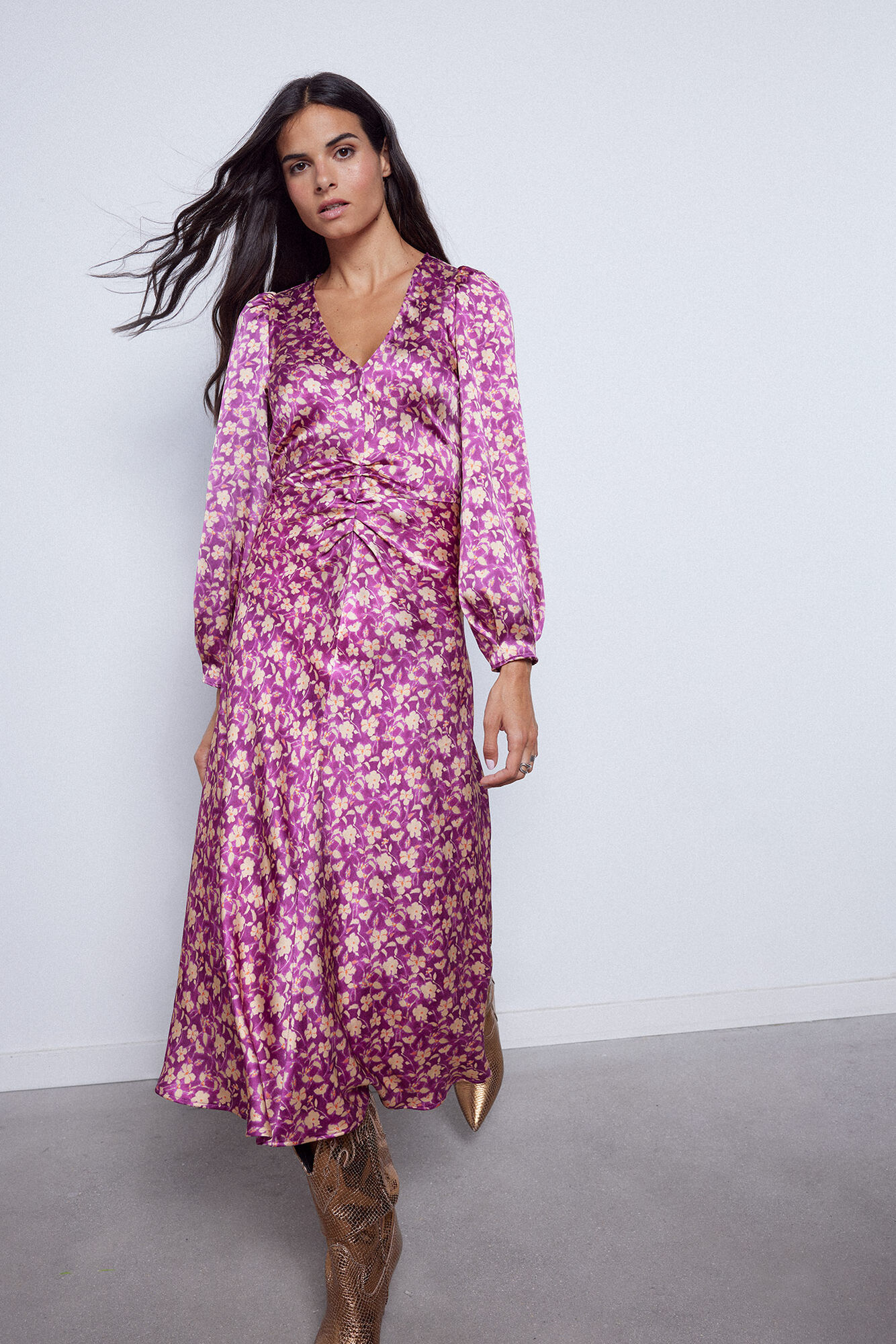 vestido longo estampado
