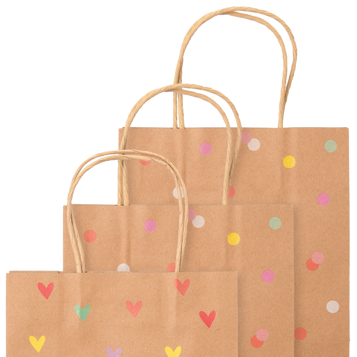 3 Geschenktüten im Set braun