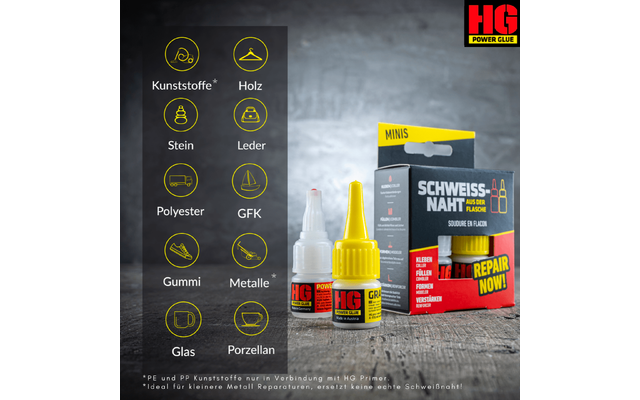 HGPower Glue Schweißnaht aus der Flasche Klebstoff Reparaturset 2-teilig