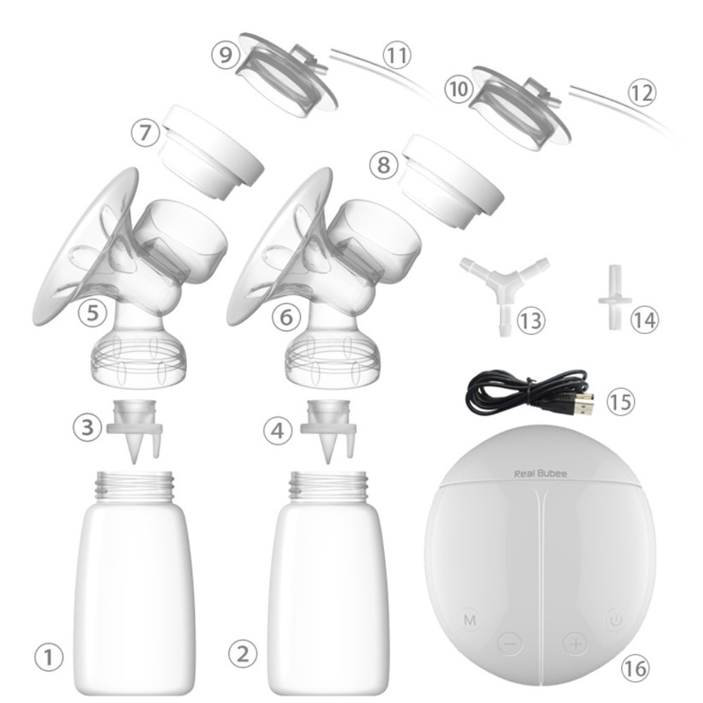 (300ml) Dual USB Milchpumpe Elektrische Brustpumpe - Transparent