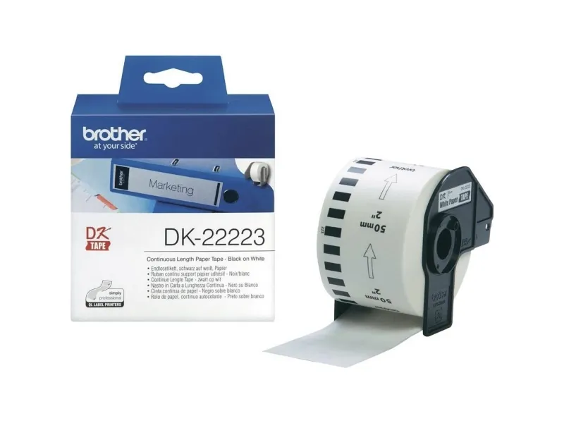 Brother DK-22223 - Papir - sort på hvid - Rulle (5 cm x 30,5 m) 1 rulle(r) fortløbende mærkater - for Brother QL-1050, 1060, 1110, 500, 550, 560, 570, 580, 600, 650, 700, 710, 820