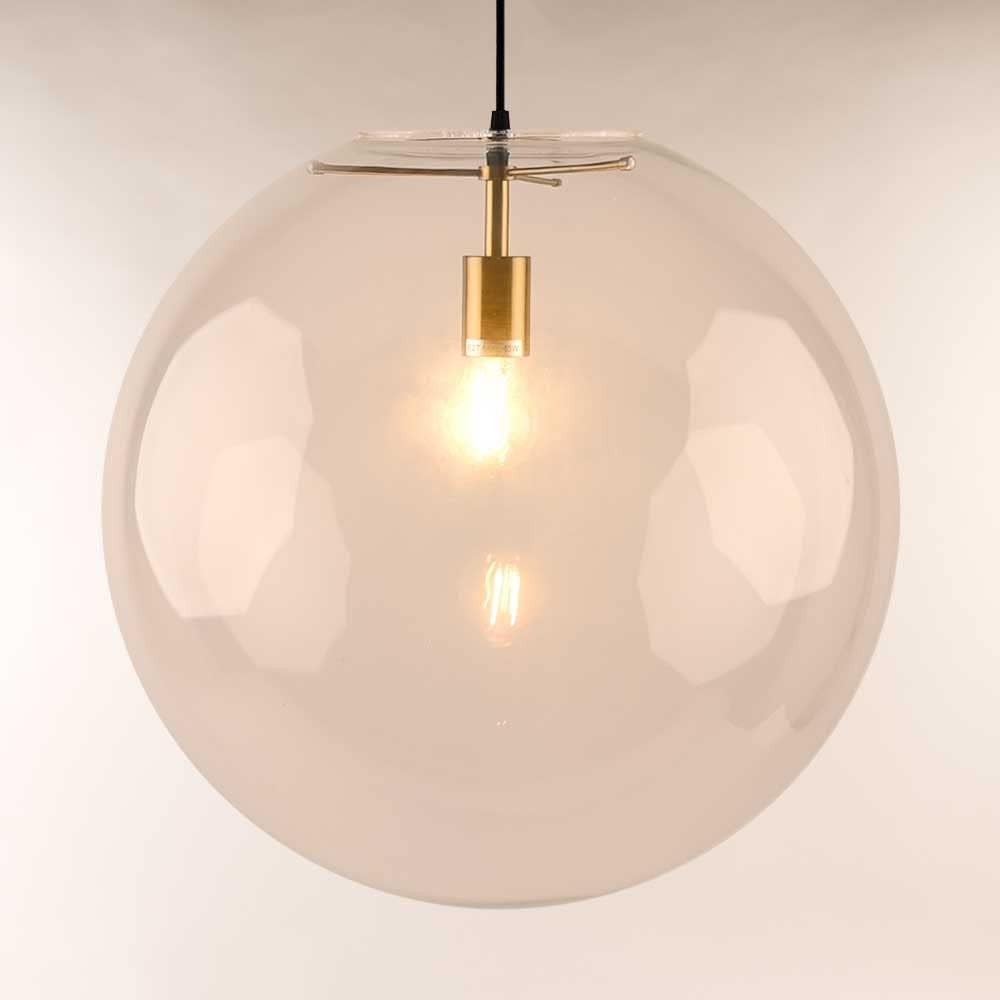 s.luce Orb Glaskugel Hängeleuchte Hängelampe Pendellampe Pendelleuchte Glaslampe, Farbe Chrom/Rauch, Größe Ø 50cm