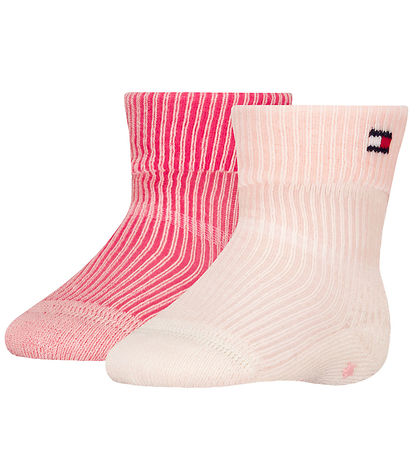 Tommy Hilfiger Strømper - Rib - 2-pak - Soft Pink