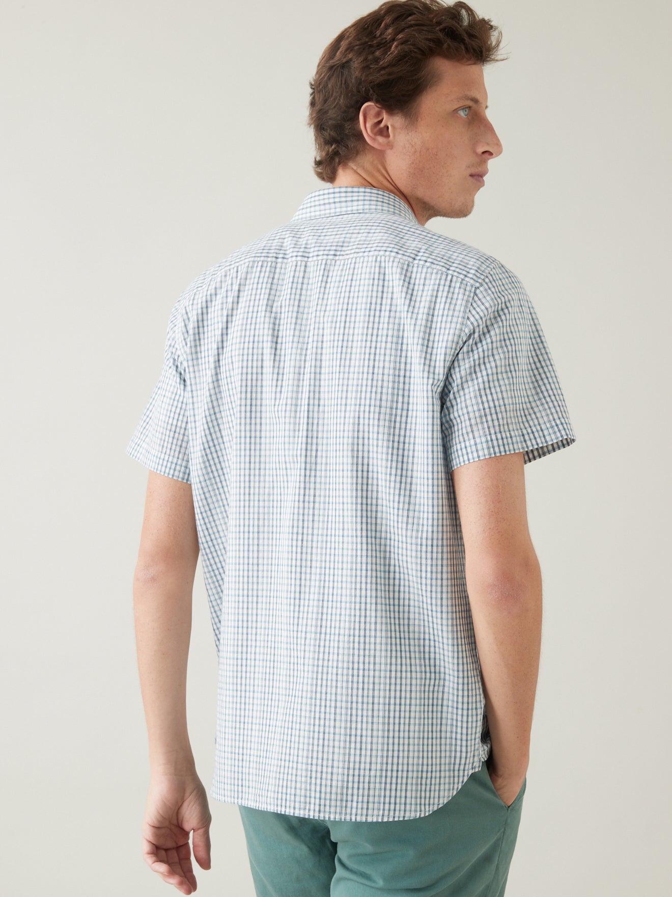 Chemise manches courtes Regular Fit mini carreaux homme