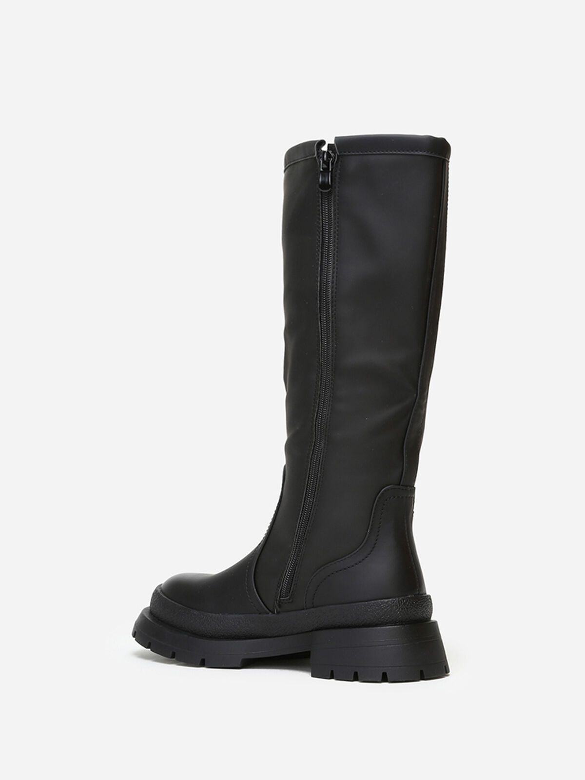 Bottes effet mat à semelle crantée- Noir