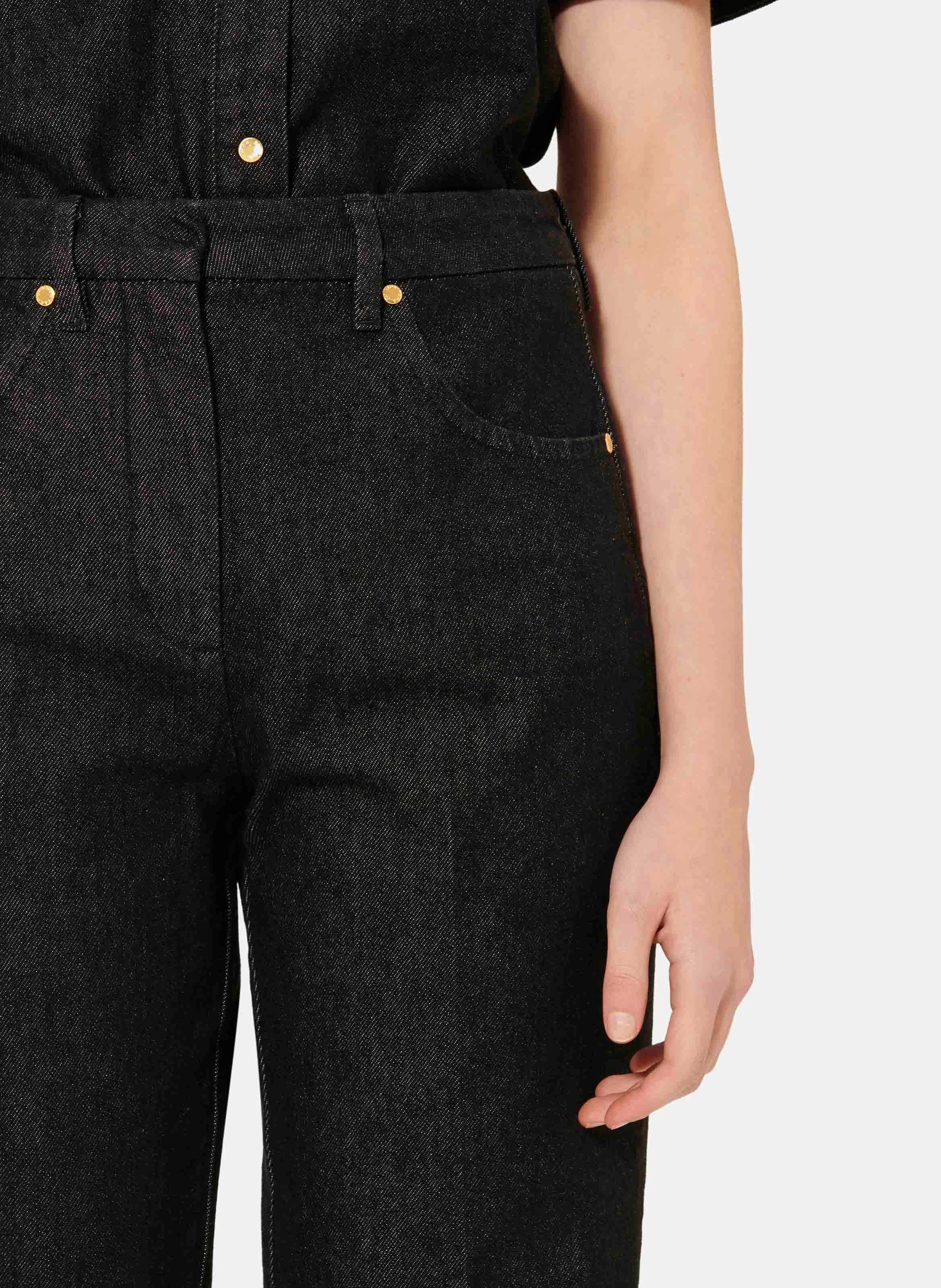 JEROME - Jean droit taille haute en coton bio | Noir