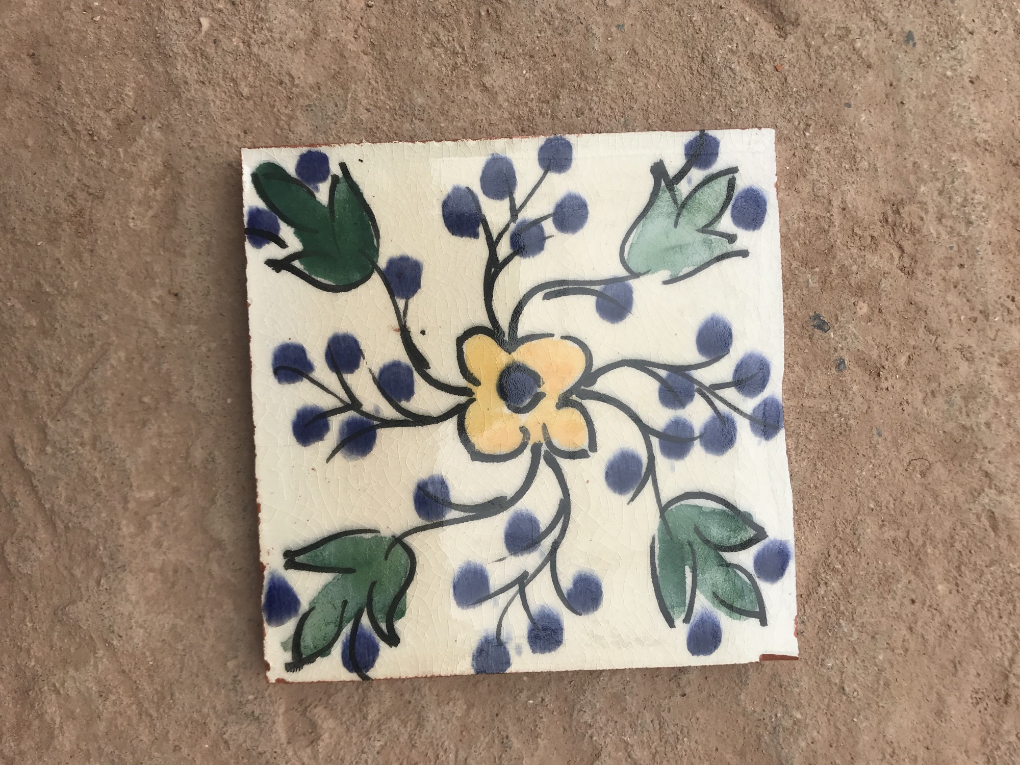 Kachel 'Elyasmine', weiß-multicolor, T 10 cm, B 10 cm, H 1 cm von fischer's lagerhaus