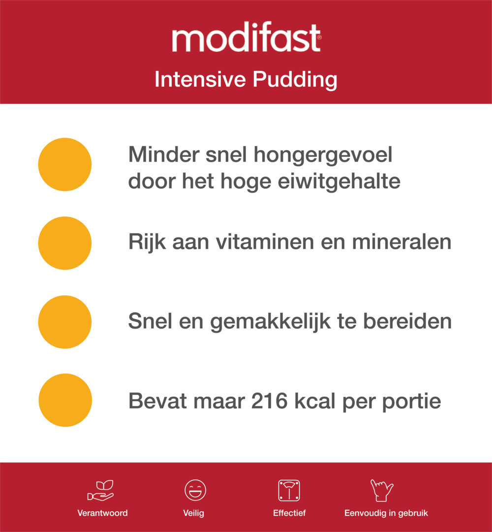 Modifast Intensive Pudding Chocolade 8 Zakjes (440 gr)
