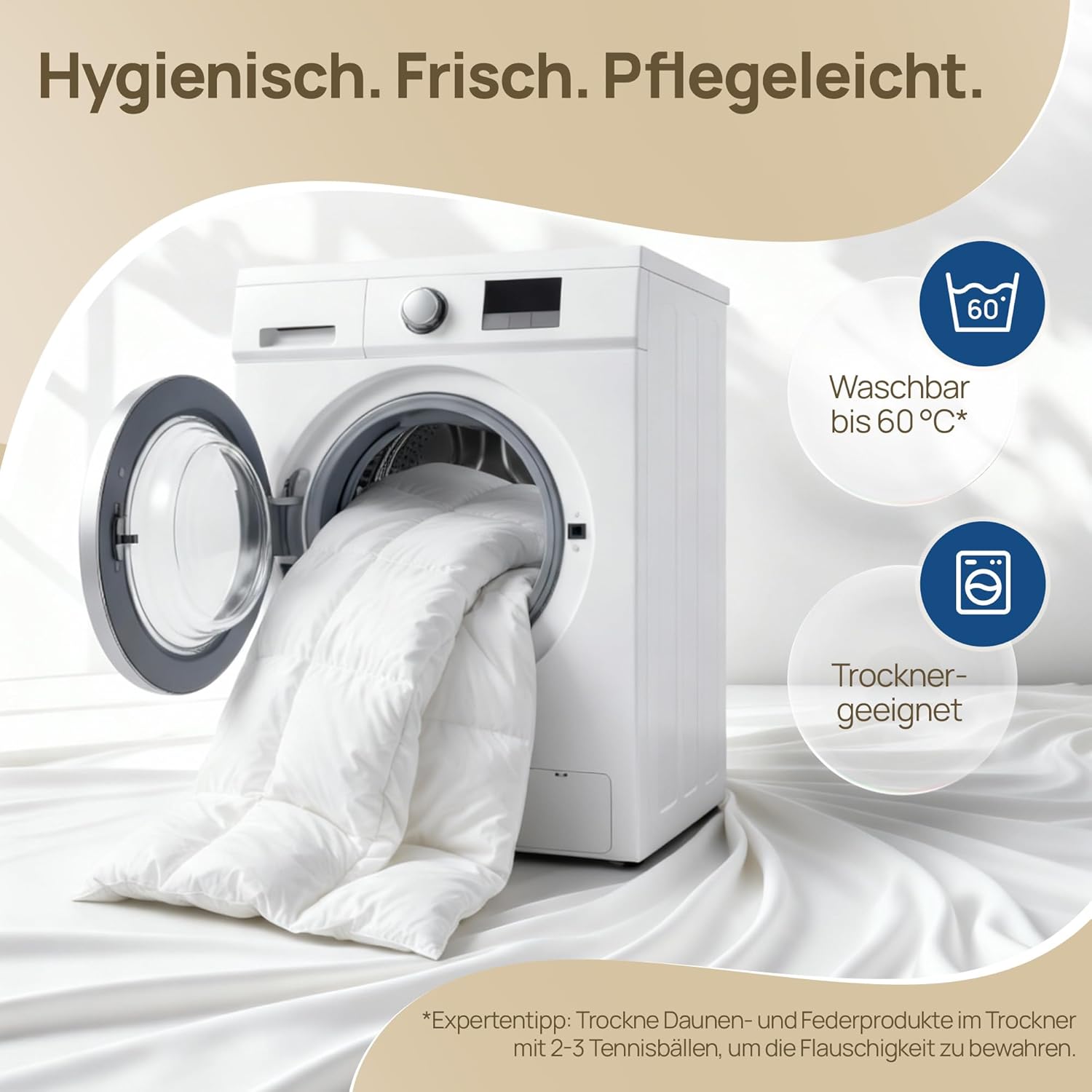 LILENO HOME Premium Daunendecke 135x200 Ganzjahresdecke (90% Daunen / 10% Federn) – Flüsterleise, Anschmiegsame & Wolkenweiche Bettdecke 135x200 – Made in Germany, Oeko-Tex & 60 °C Waschbar
