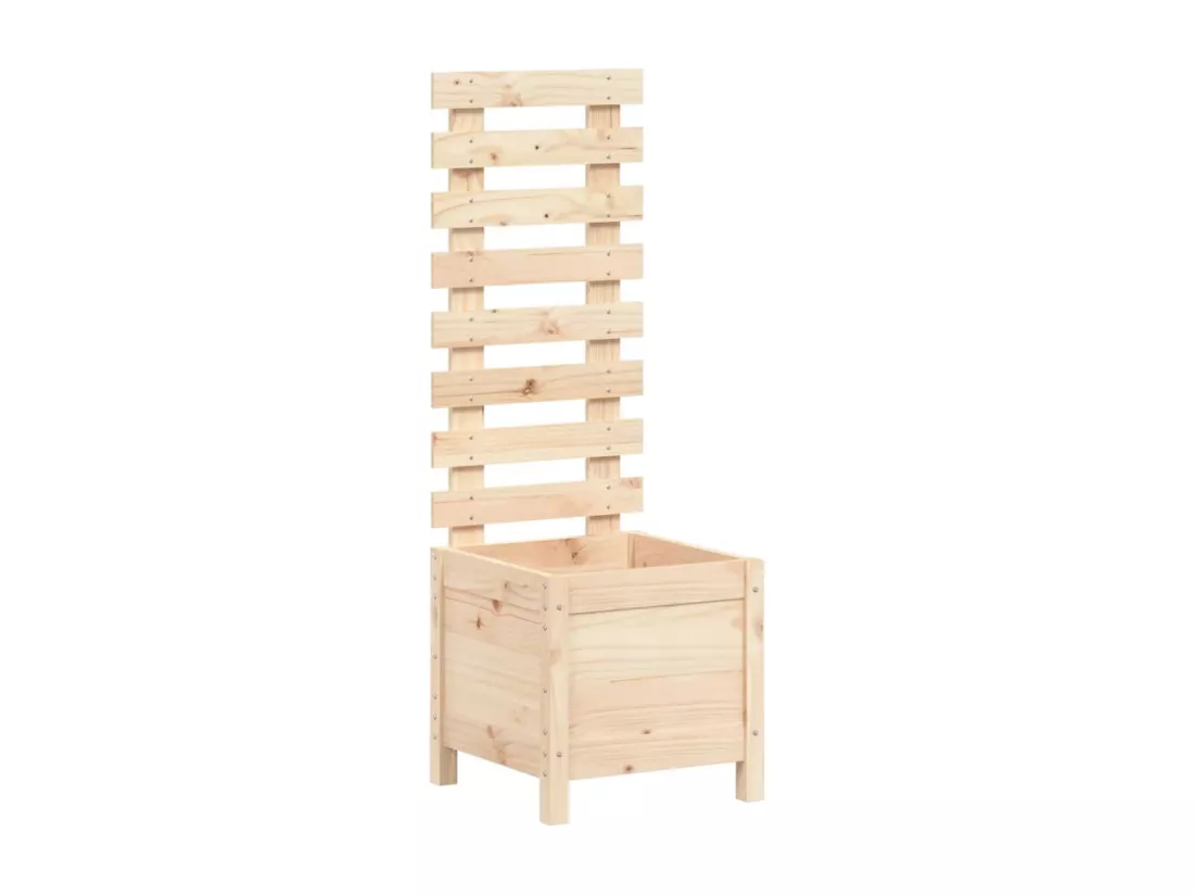 Jardinière avec support 39x39,5x114 bois de pin massif