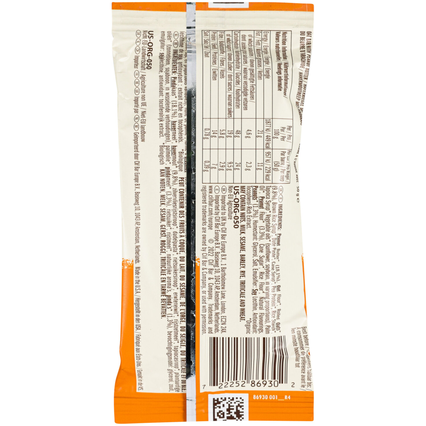 CLIF BAR® Bio Peanut Butter gefüllt