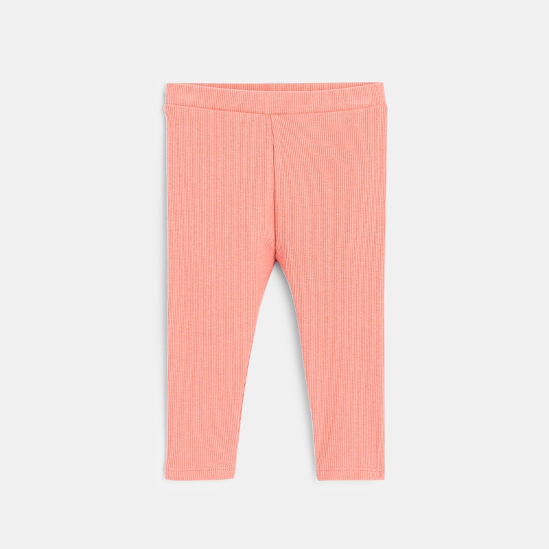 Legging uni rose bébé fille