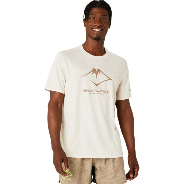 T-shirt running ASICS FUJITRAIL LOGO SS TOP OATMEAL/FEATHER GREY/PEPPER