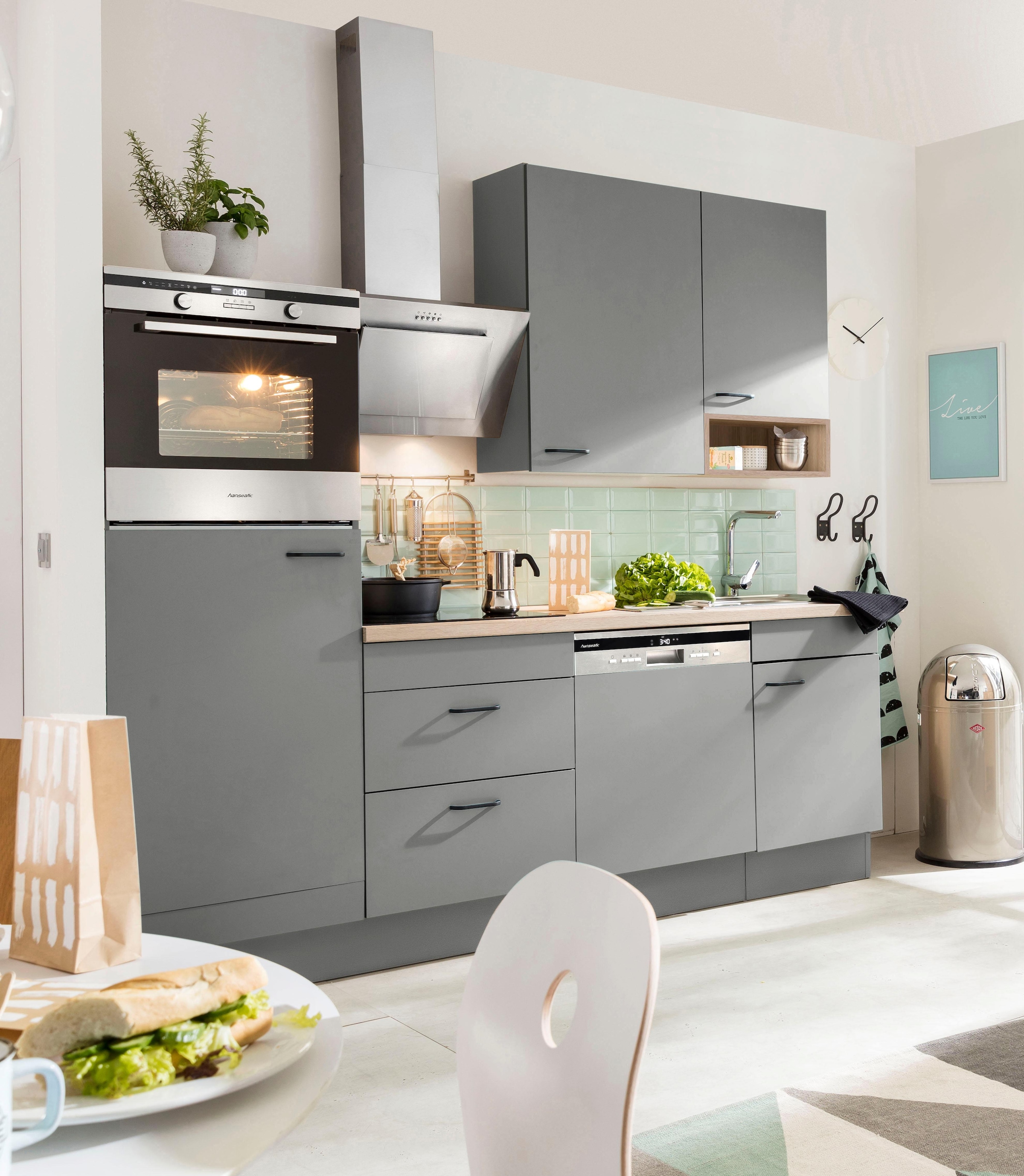 OPTIFIT Küchenzeile »Elga« Premium-Küche, Soft-Close-Funktion, grossen Vollauszügen, Breite 230 cm