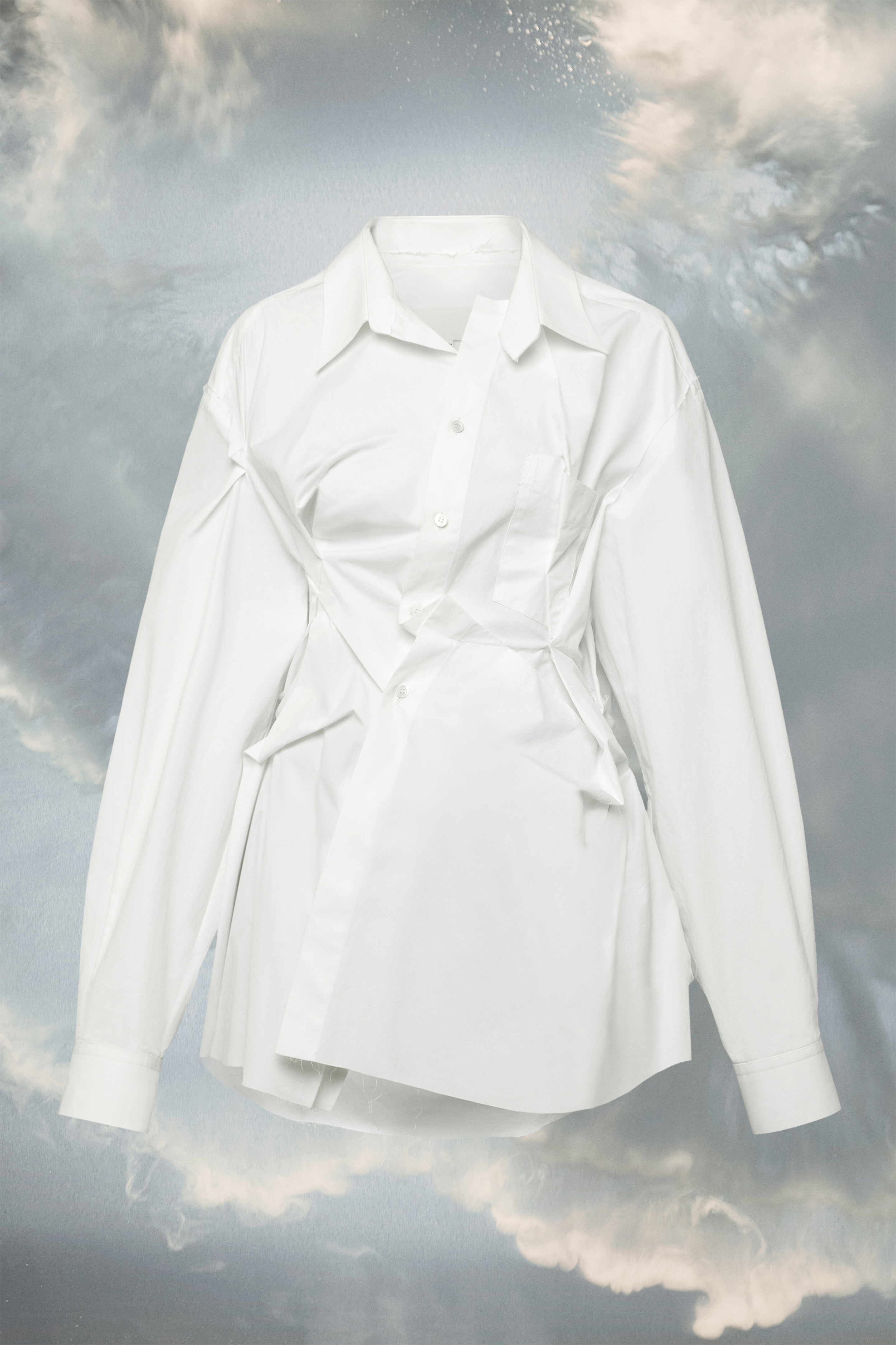 Chemise en popeline de coton brut