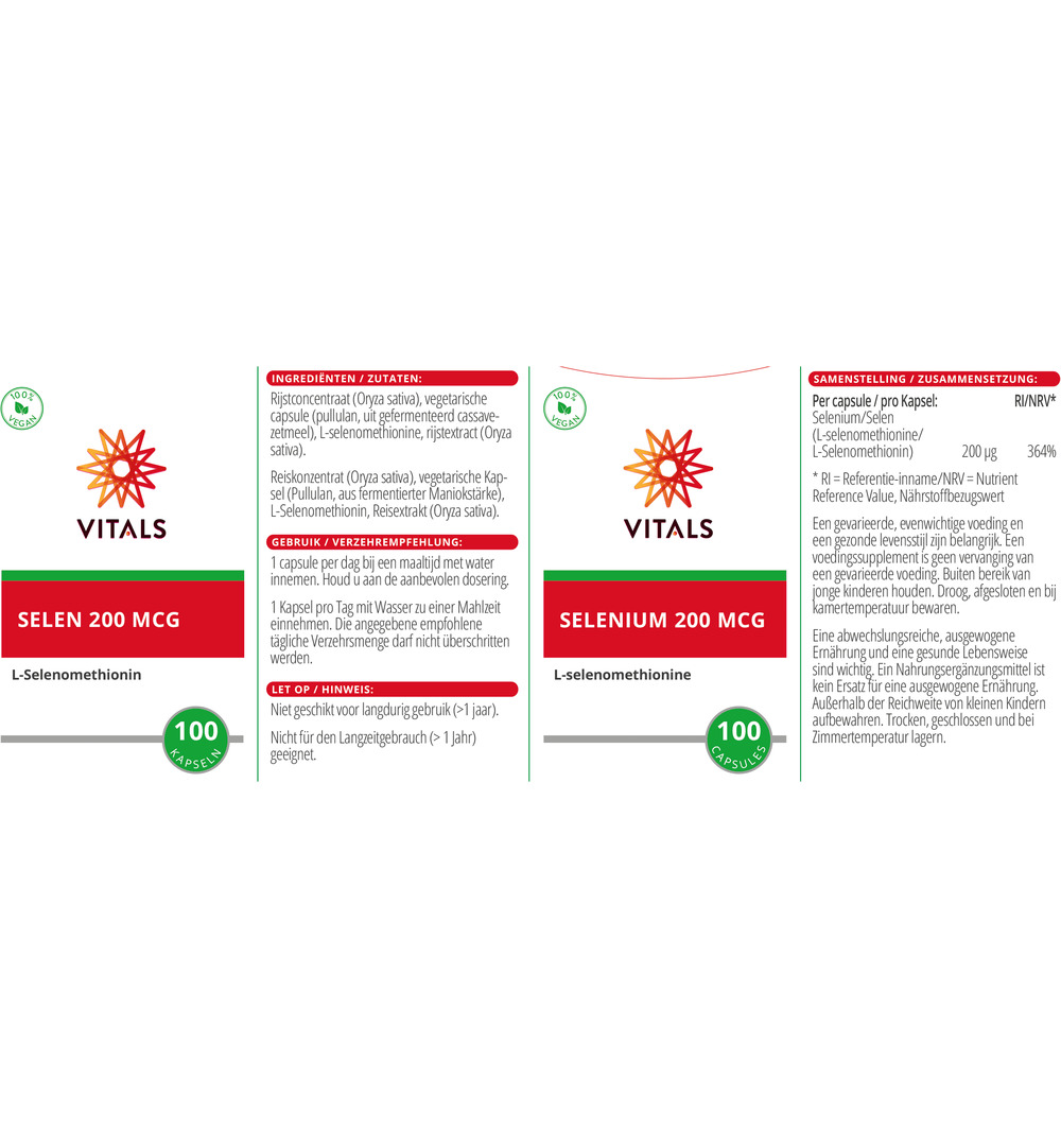 Vitals Selenium 200 mcg (100 capsules)