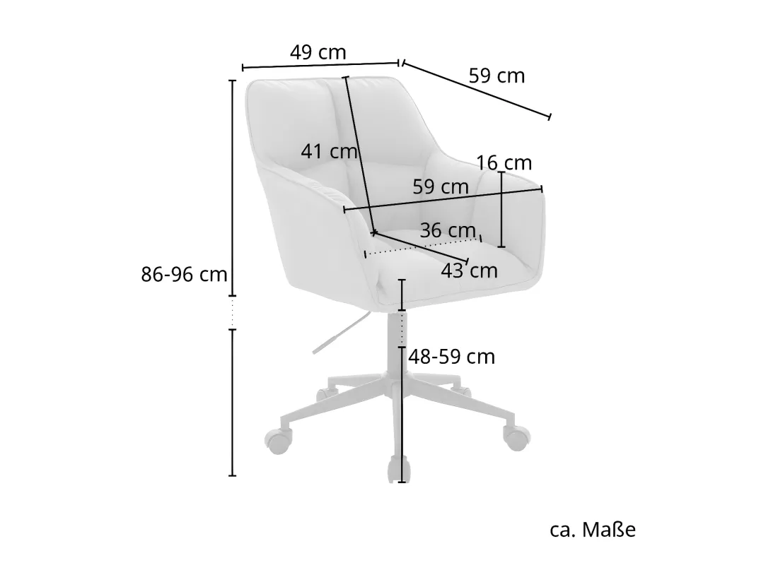 Chaise de bureau avec accoudoirs réglable en hauteur