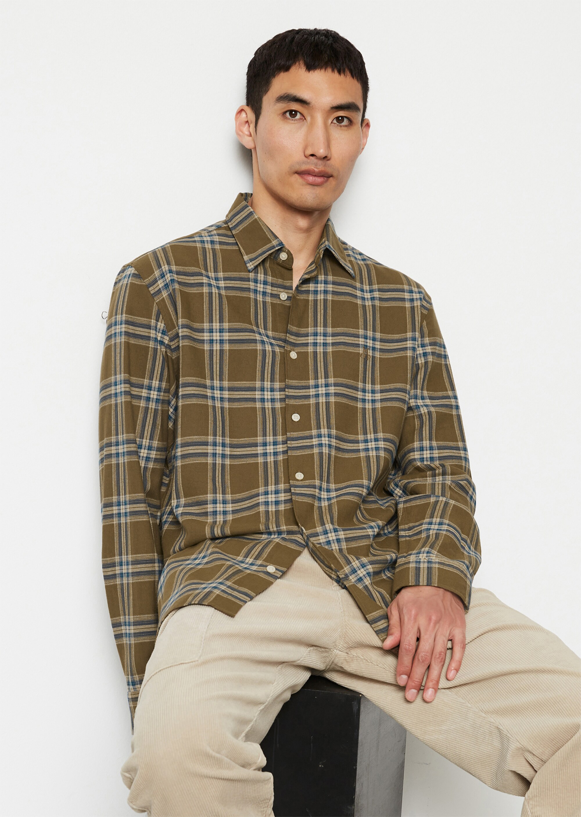 Hemd regular aus leichtem Bio-Baumwoll-Flannel