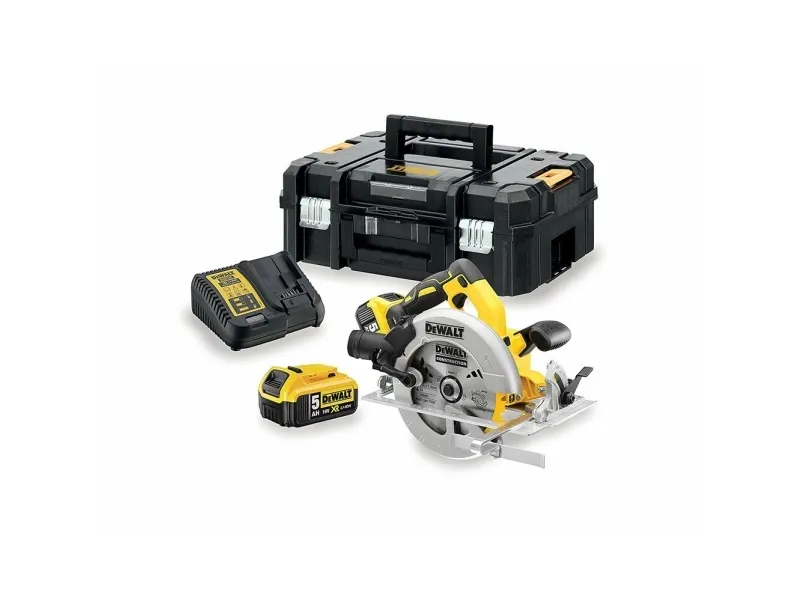 DeWALT DCS570P2-QW, Metal, Plast, Træ, Sølv, Gul, Aluminium, 18,4 cm, 5500 rpm, 1,6 cm