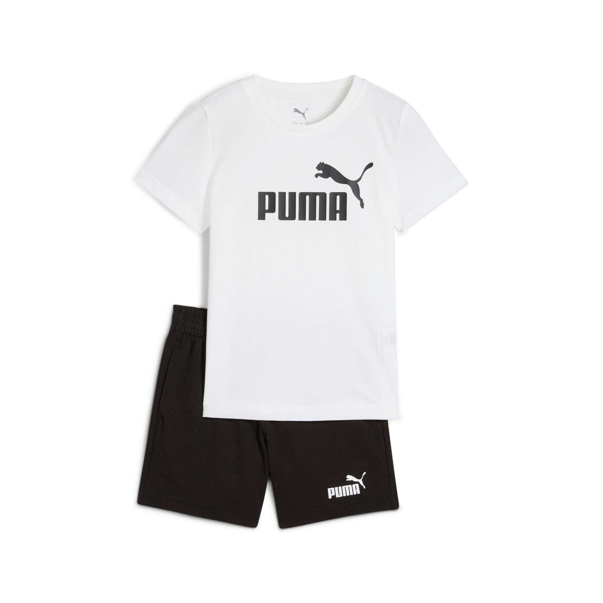PUMA Trainingsanzug »ESS NO.1 LOGO TEE AND SHORTS SET PS« 2 Stk. zweiteiliges Set, T-Shirt mit geripptem Rundhalsausschnitt