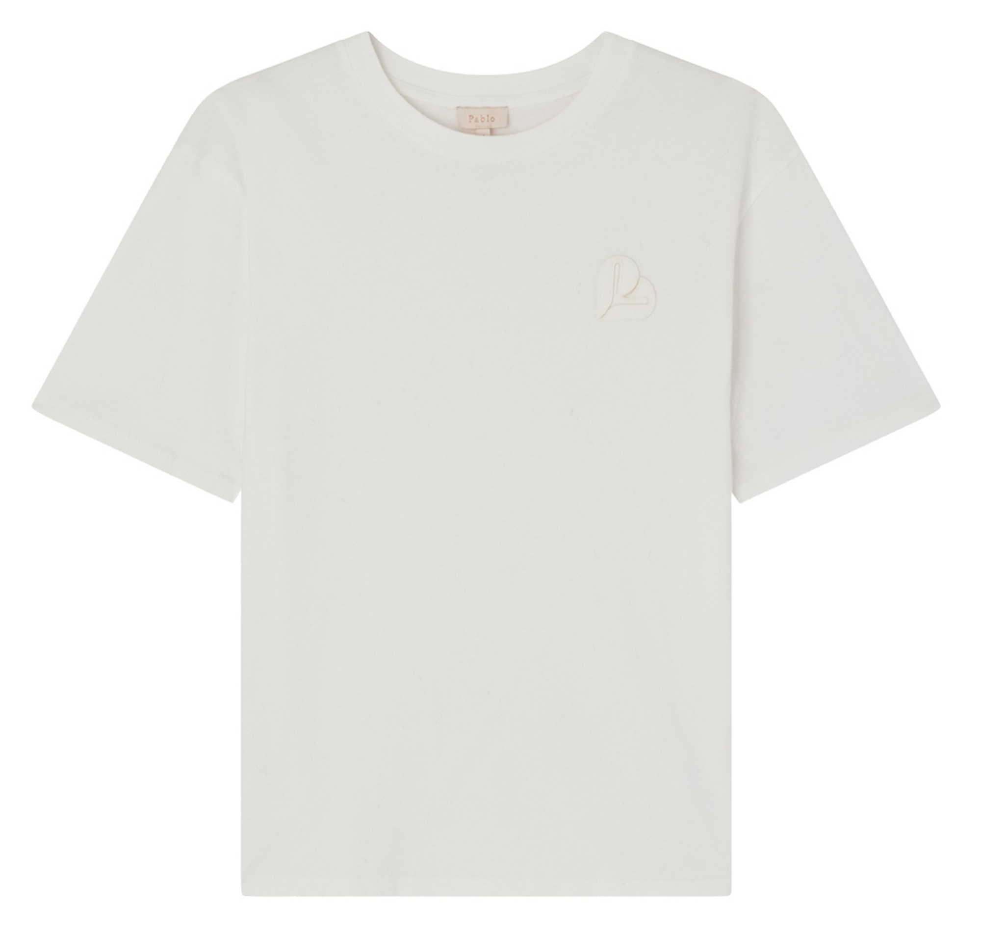 AVRIL - Tee-shirt col rond droit en coton | Blanc