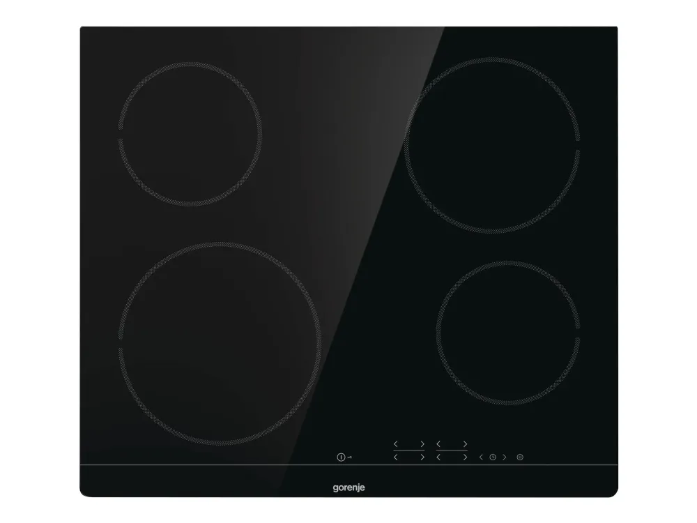 Gorenje ECT641BSC - Keramisk kogeplade - 4 plader - Niche - bredde: 56 cm - dybde: 49 cm - med slebne sider - sort