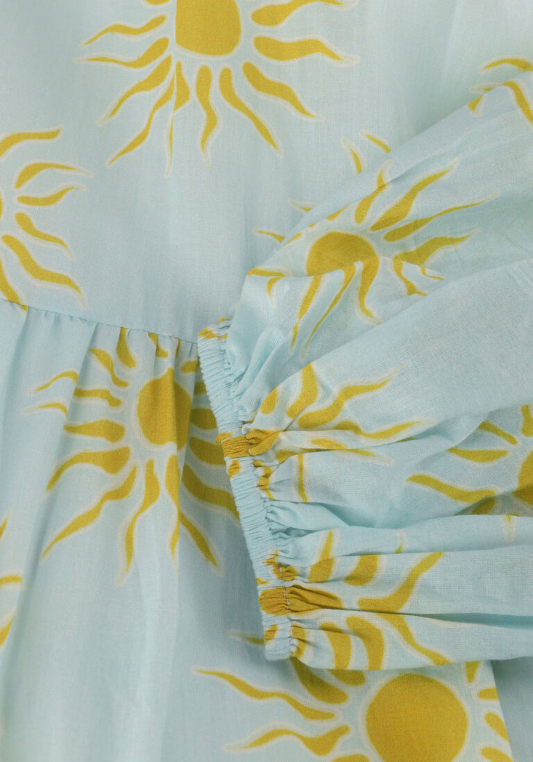 OMODA ATELIER lichtblauwe omoda atelier maxi jurk x kae